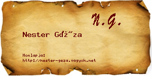 Nester Géza névjegykártya