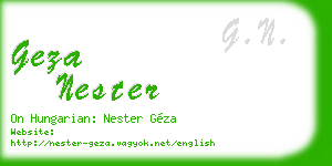 geza nester business card