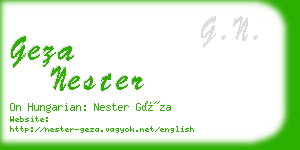 geza nester business card